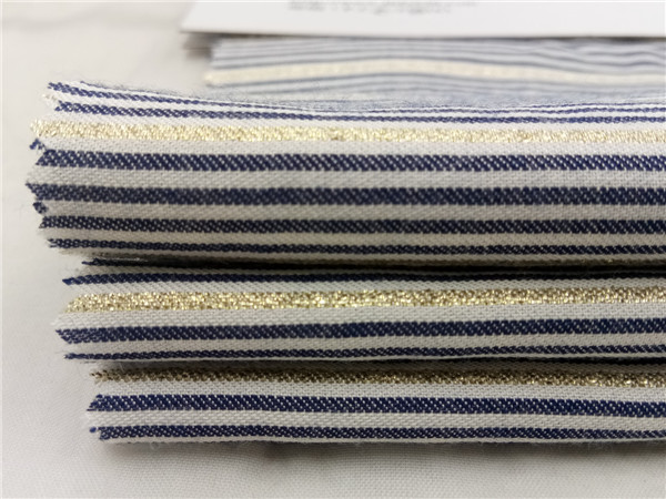 人造棉色織布 金絲人棉條子布